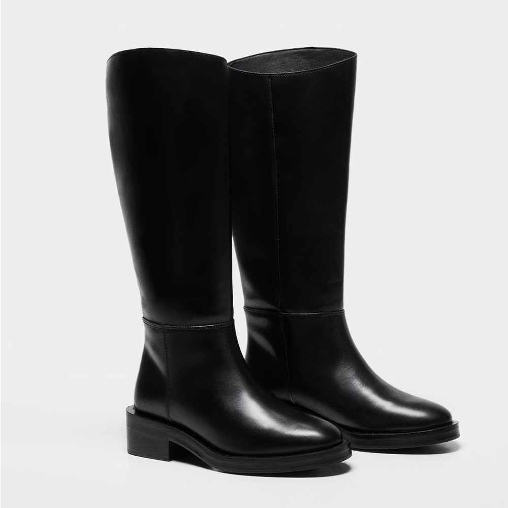 Mango Leather Riding Boot Size 41 - Picture 4 of 9